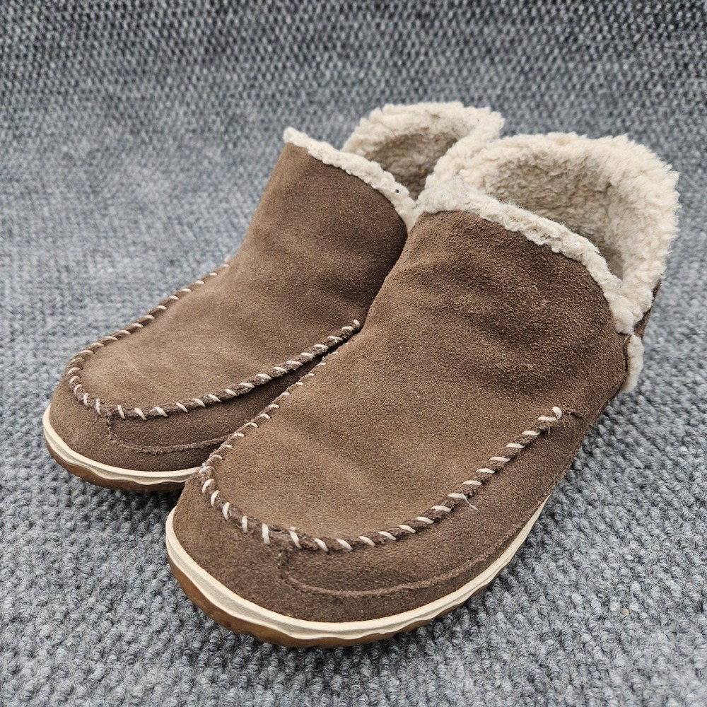 LL Bean Shoes Women's 8 Brown Suede Shearling Sherpa Mountain Slipper Boots Moc